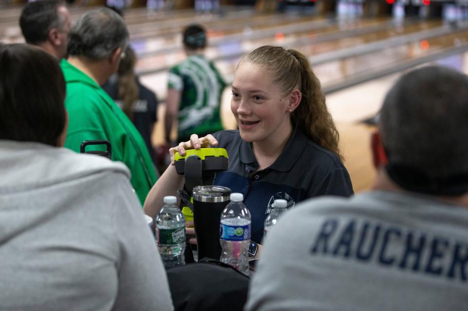 Kayleigh Germadnig of Howell. Shore Conference Tournament bowling at Ocean Lanes.   
Lakewood, NJ
Tuesday, February 6, 2024