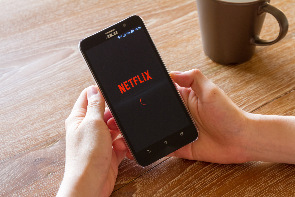 Netflix screen on a smartphone