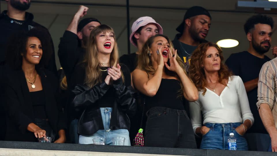 Taylor Swift and Blake Lively at MetLife Stadium in New Jersey in October. - Kevin Sabitus/Getty Images