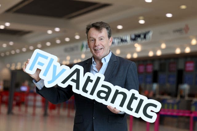 Chief executive officer Andrew Pyne opens the Fly Atlantic office at Belfast International Airport