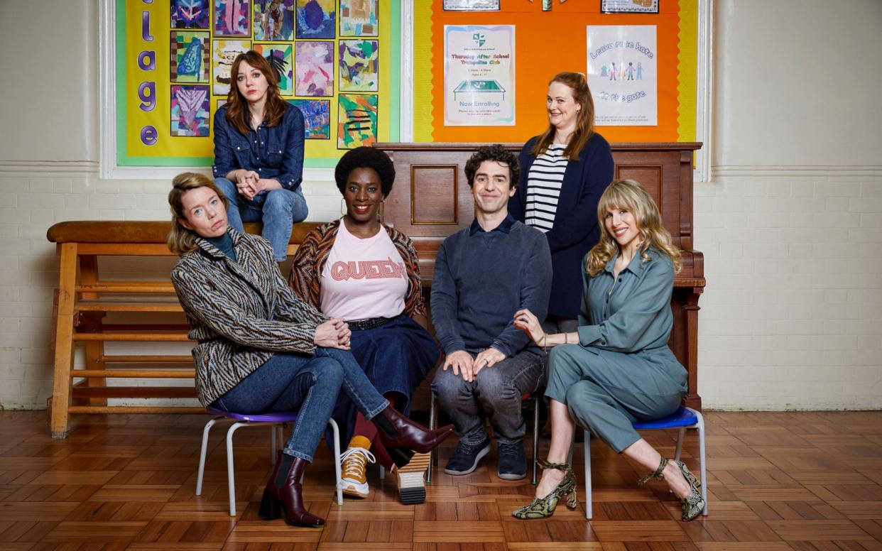 Anna Maxwell Martin (front left) plays Julia in the BBC sitcom about parenting - Scott Kershaw