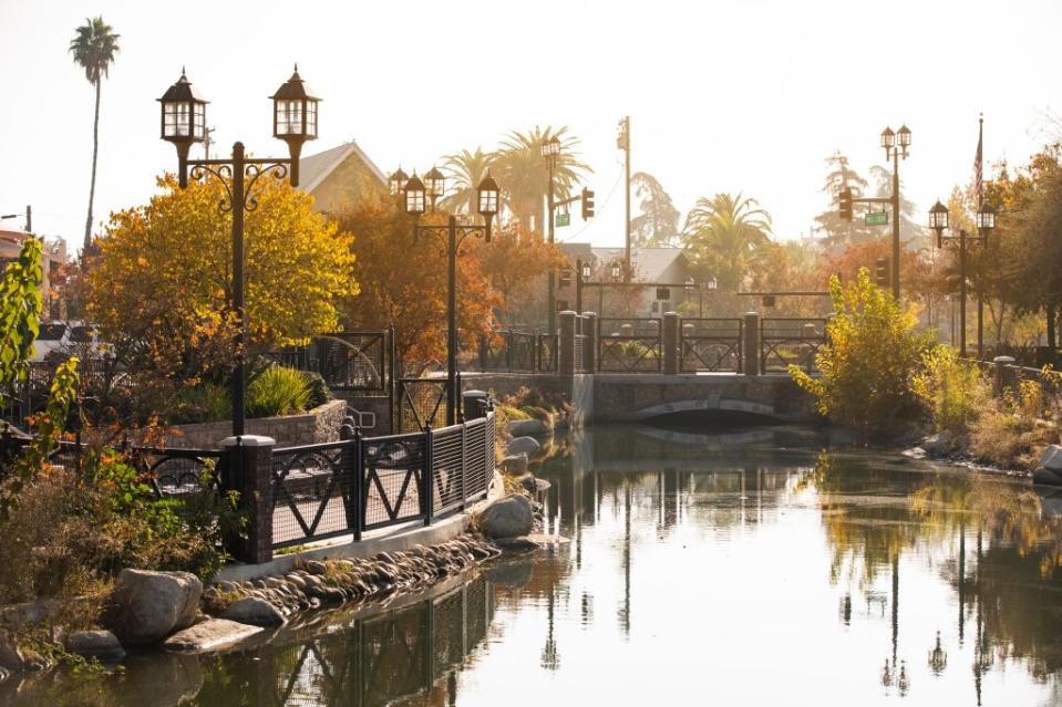 Afternoon autumn view of a public park in downtown Bakersfield, California via Getty Images