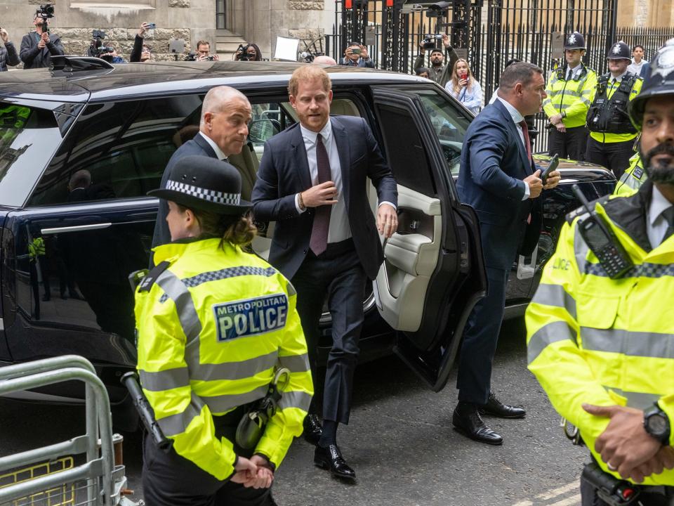 The Duke of Sussex arriving at the High Court to give evidence in his claim against Mirror Group Newspapers (PA)