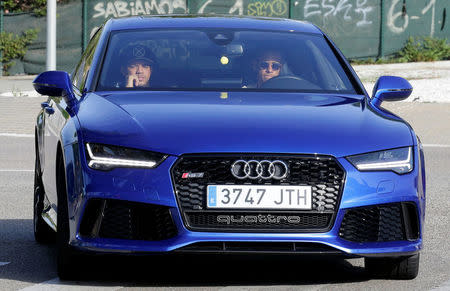 Brazilian soccer player Neymar drives to arrive to Joan Gamper training camp near Barcelona, Spain, August 2, 2017. REUTERS/Stringer