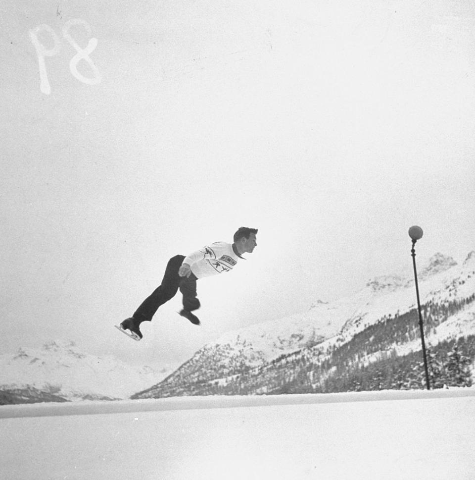 <p>These Winter Games were the first Olympiad held after World War II. The United States took the spotlight with its first figure skating gold as the gravity-defying Dick Button landed the first double axel in competitive history.</p>