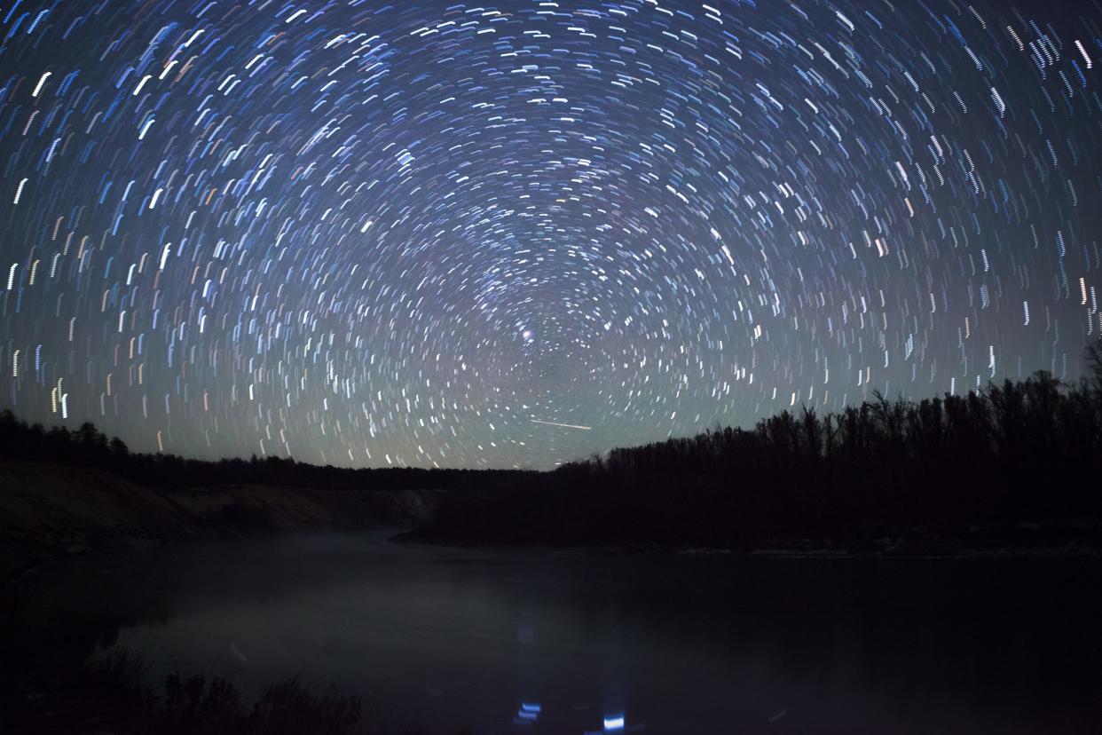 A nigh sky full of stars photographed with long exposure