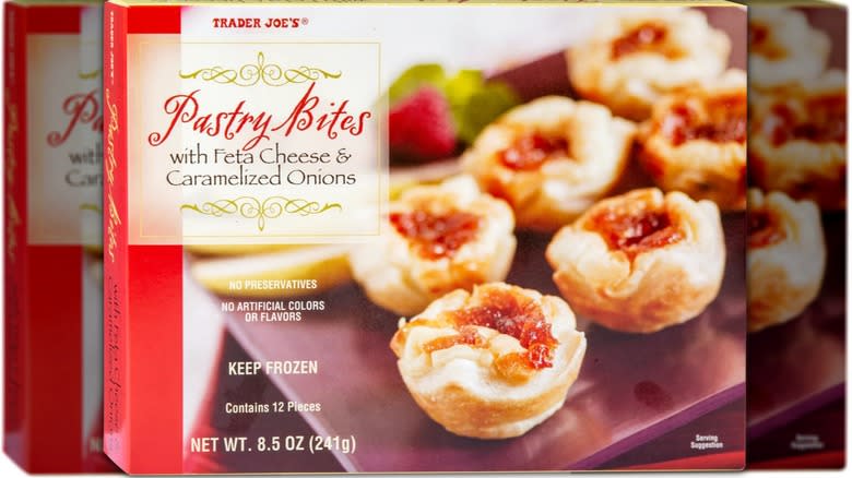 Box of cheese and onion pastry bites