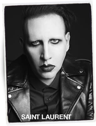 Marilyn Manson eligió la legendaria chaqueta de motociclista LO1 / Foto: Hedi Slimane para Saint Laurent