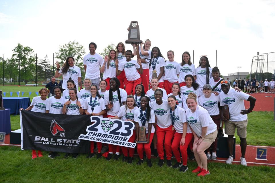 Ball State women's track and field won its first MAC Outdoor Championship since 2001 at Akron on Saturday, May 13, 2023.