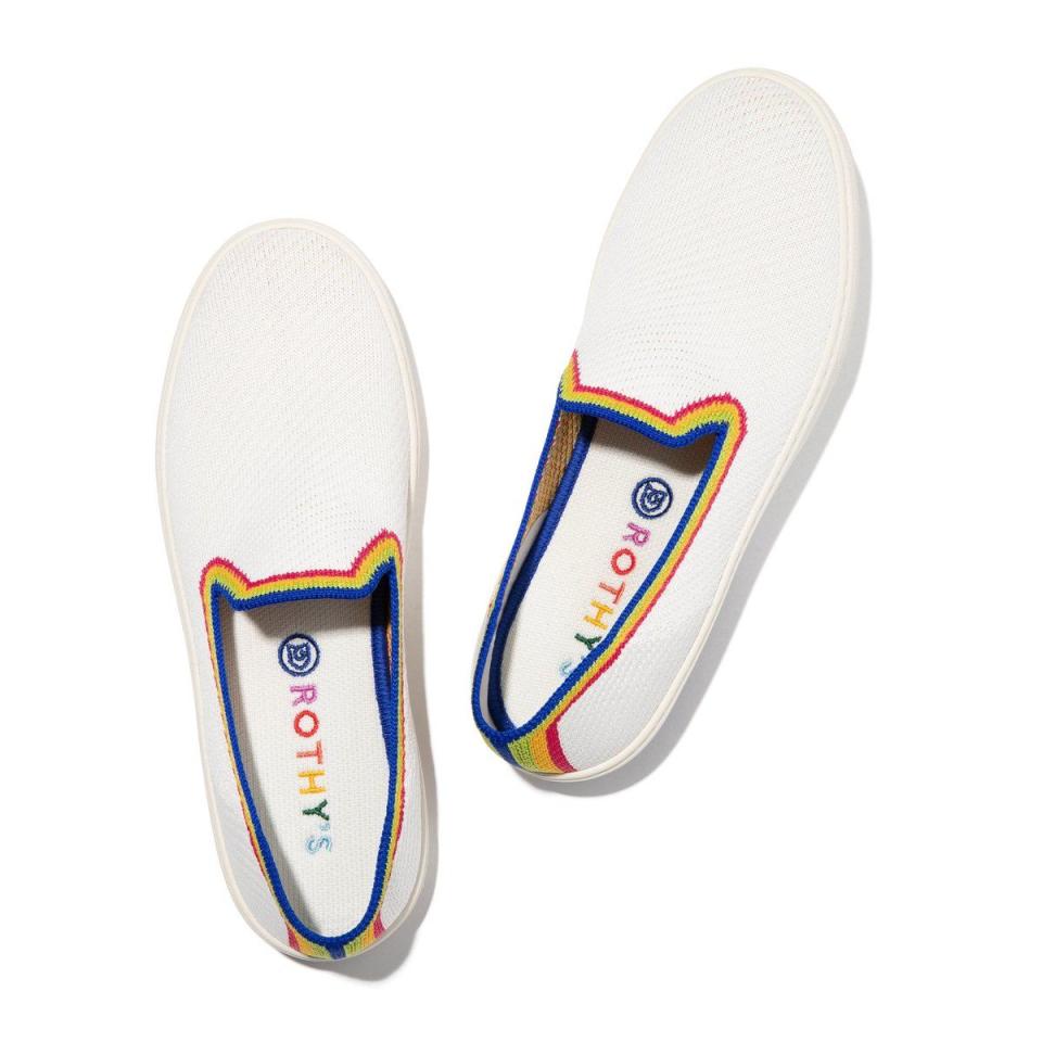 8) Rothy's White Rainbow Sneakers