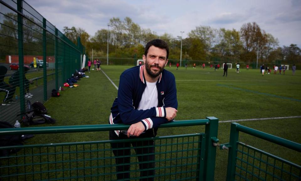 Jamie Lees at a football session in Newton Heath.