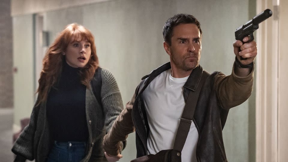 Bryce Dallas Howard and Sam Rockwell as an author and spy, respectively, in "Argylle." - Peter Mountain/Universal Picture