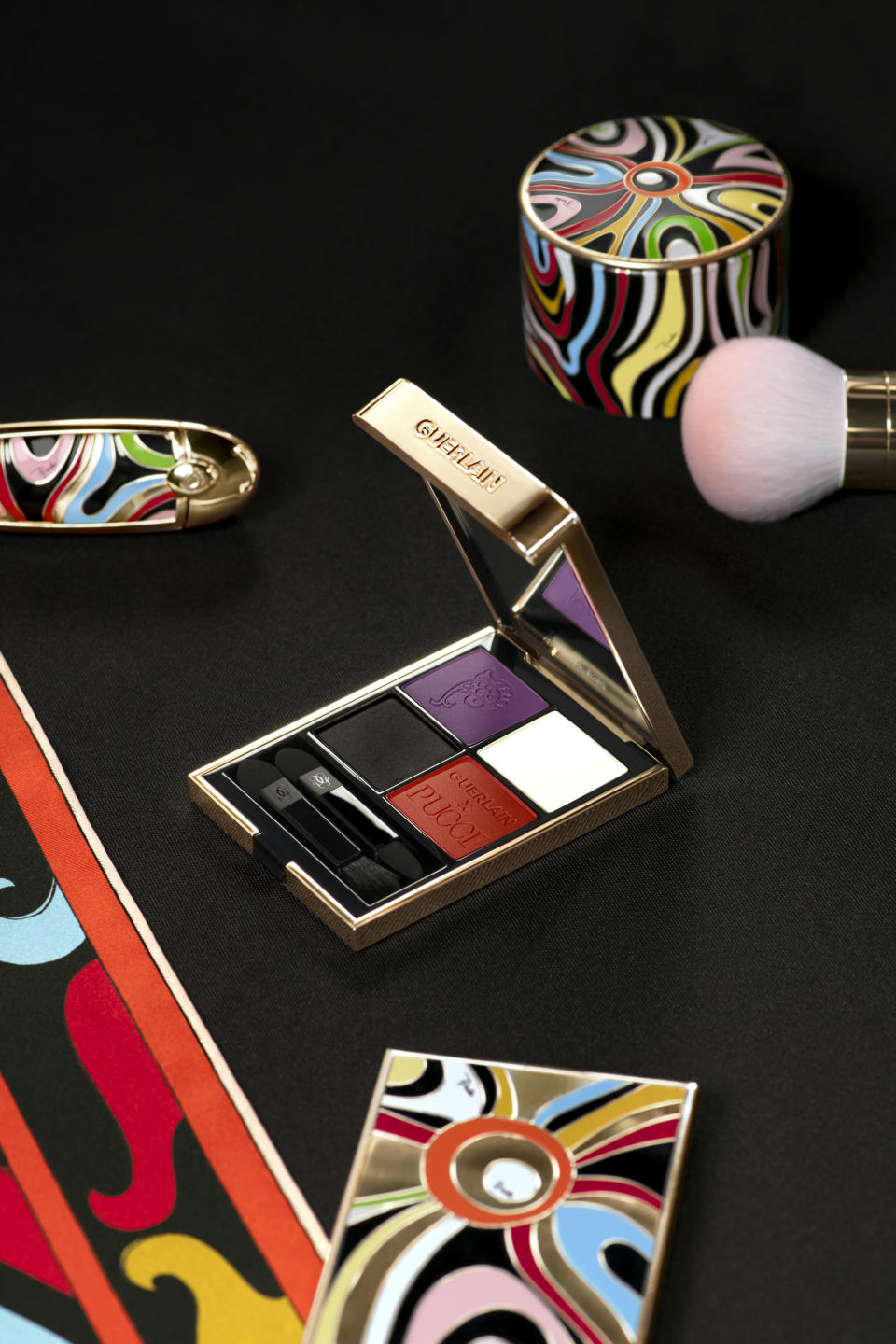 Guerlain and Pucci's capsule makeup collection for fall 2024.