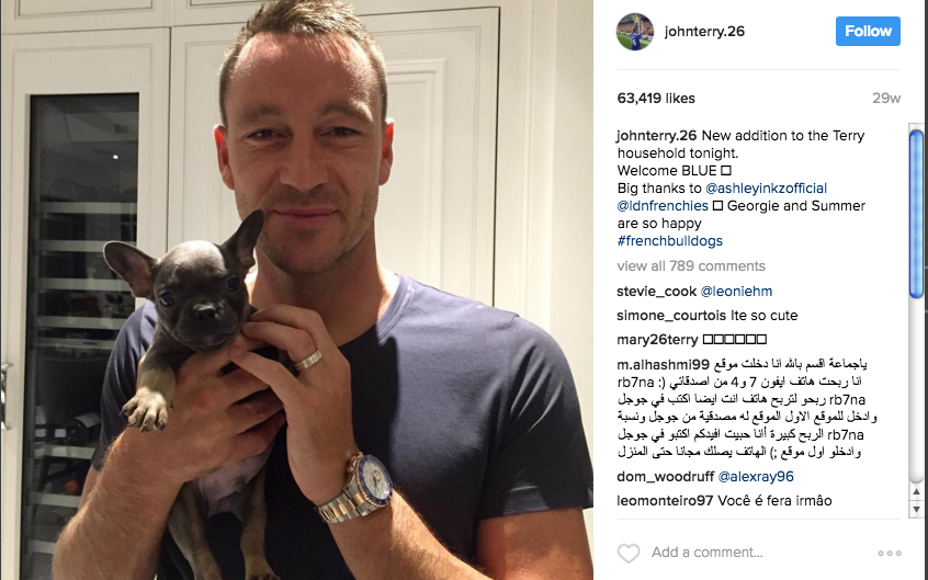 John Terry on Instagram - Credit: Instagram