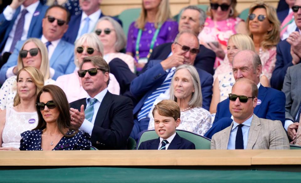 Mandatory Credit: Photo by Dave Shopland/Shutterstock (13018058al) Prince William, Catherine Duchess of Cambridge and Prince George in the Royal Box on Centre Court Wimbledon Tennis Championships, Day 14, The All England Lawn Tennis and Croquet Club, London, UK - 10 Jul 2022