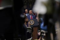 FILE- In this June 5, 2020, file photo President Donald Trump speaks during a news conference in the Rose Garden of the White House in Washington. (AP Photo/Evan Vucci, File)