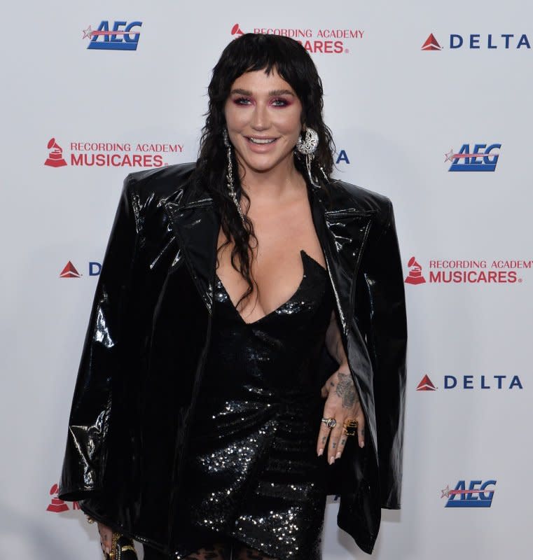 Kesha arrives for the MusiCares Person of the Year gala honoring Aerosmith at the Los Angeles Convention Center on January 24, 2020. The singer turns 37 on March 1. File Photo by Jim Ruymen/UPI