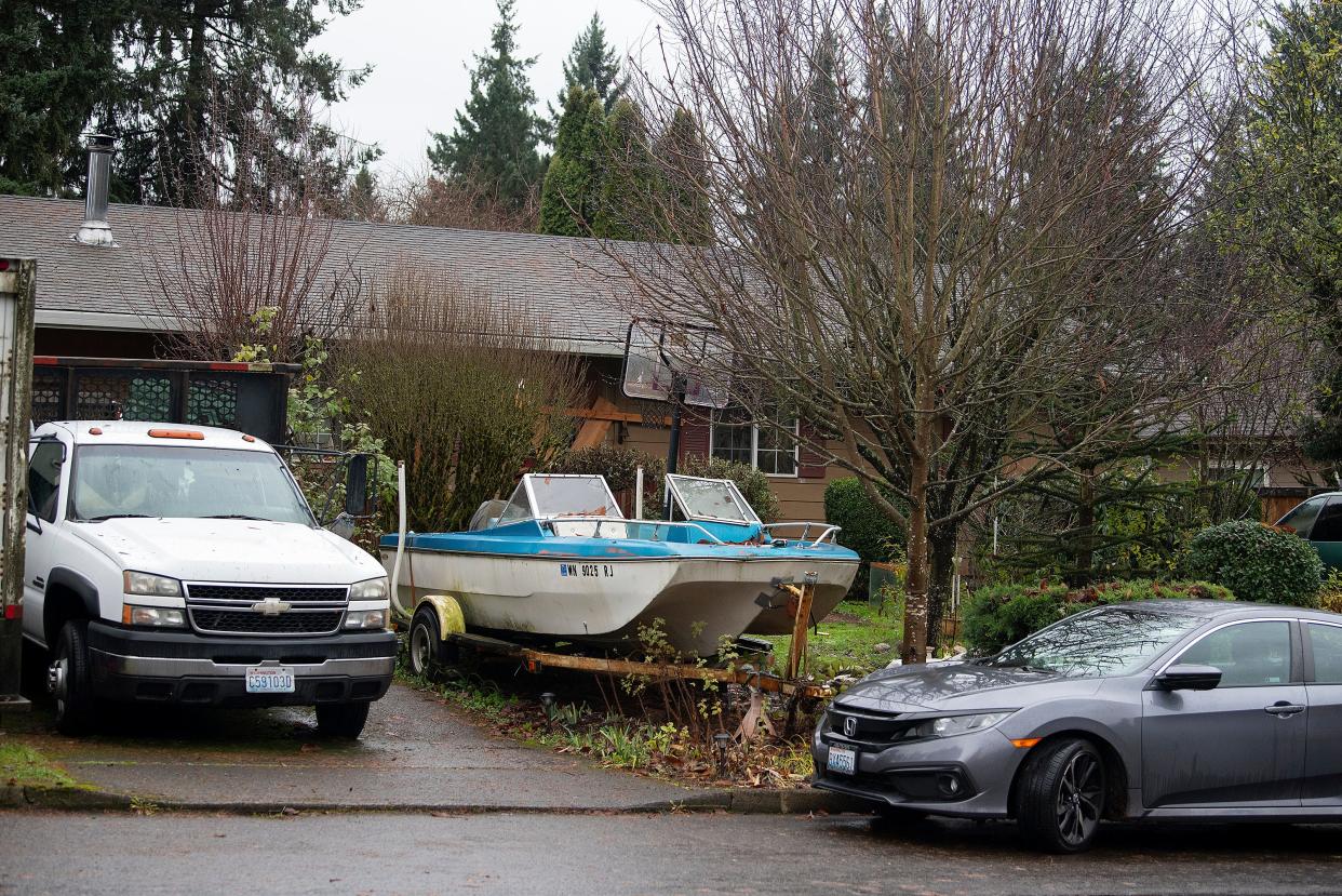 A house is seen after five people were killed in a shooting, including the shooter, at the home in Vancouver, Wash., Monday, Dec. 4, 2023. The Clark County Sheriff’s Office said the deaths Sunday appeared to be a murder-suicide. (Amanda Cowan/The Columbian via AP) ORG XMIT: WAVAN102