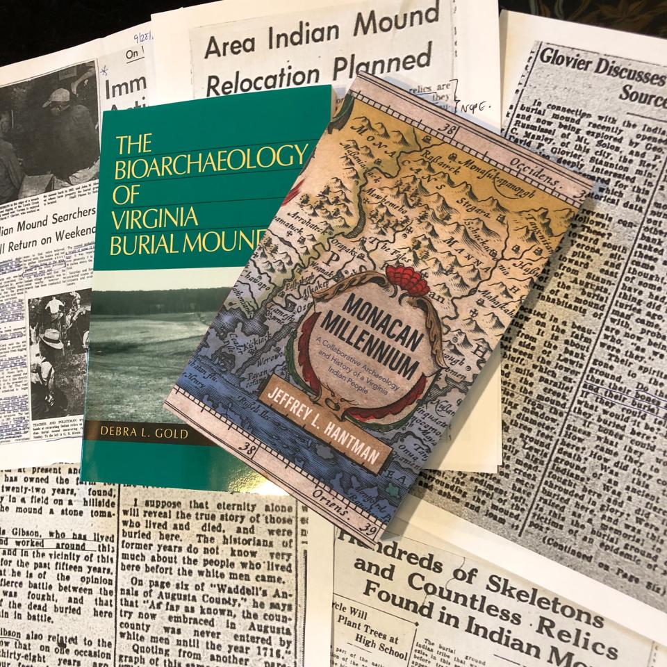 Some of the newspaper stories and books that have included information about the Lewis Creek Mound.