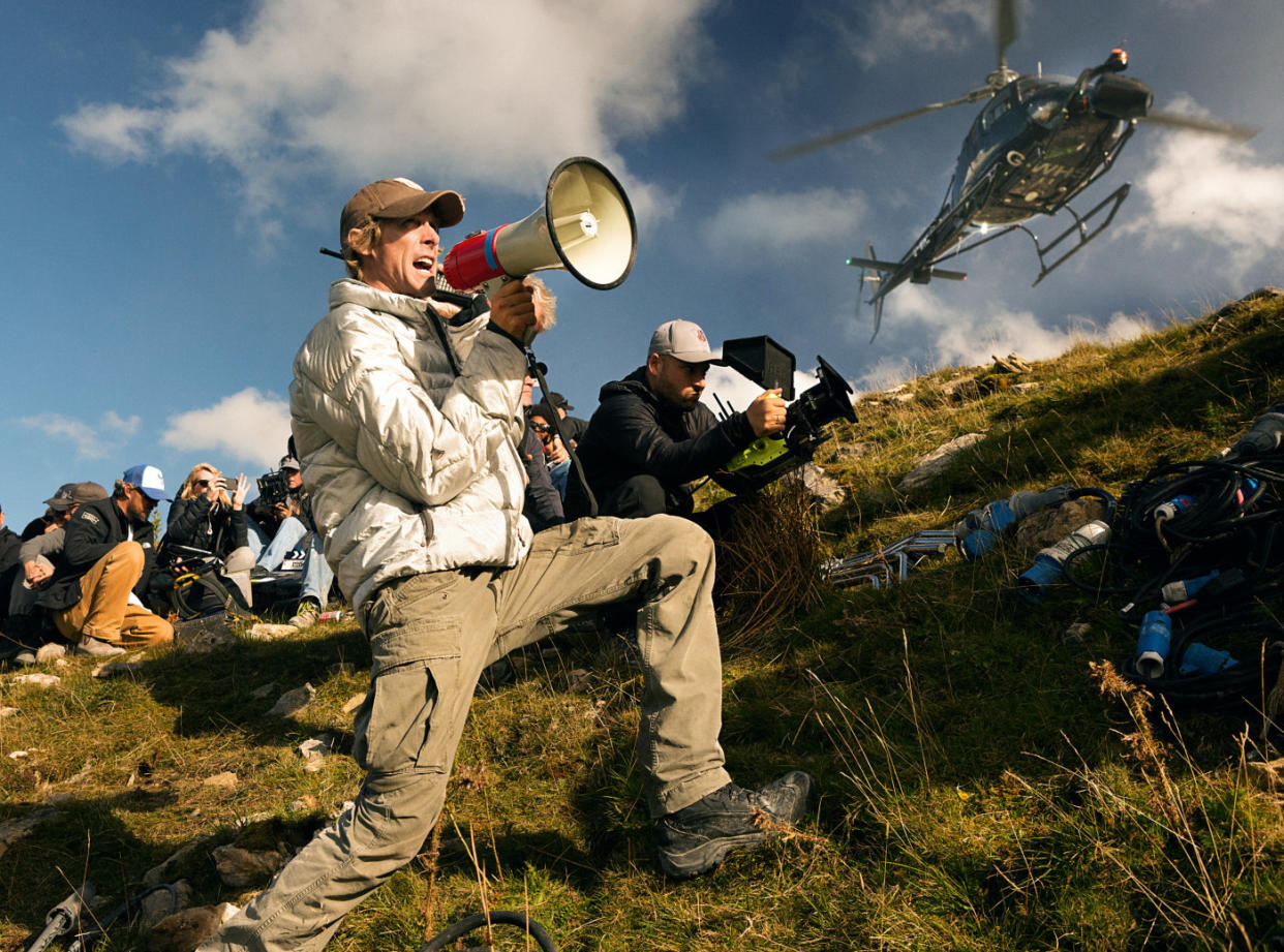 A typically low-key Michael Bay on the set of 'Transformers: The Last Knight' (credit: Paramount)