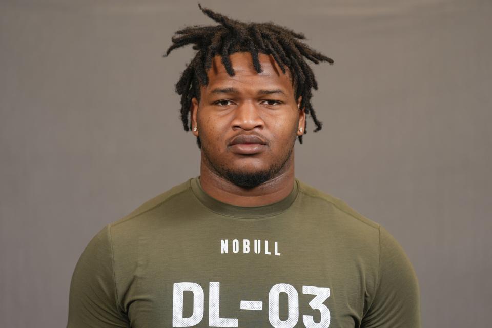 Georgia defensive lineman Jalen Carter poses for a portrait at the NFL football Combine on in Indianapolis NFL Combine Football, Indianapolis, United States - 28 Feb 2023