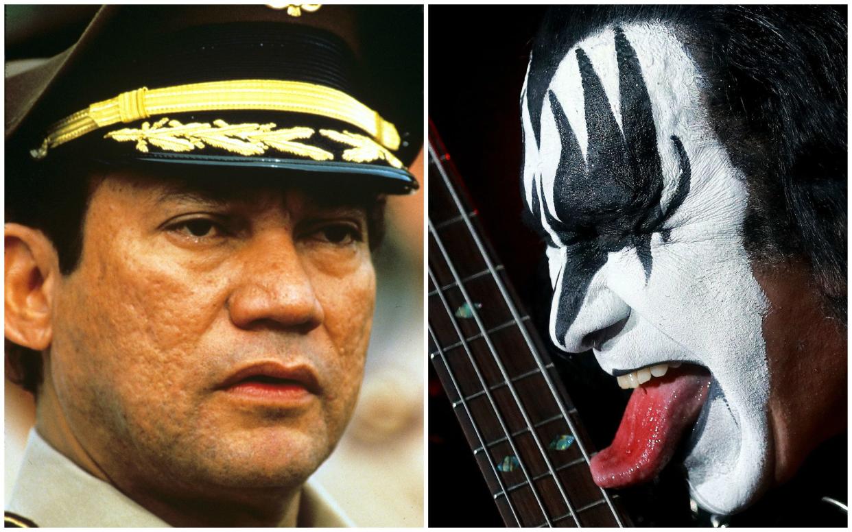 The music of KISS (right) was played at Manuel Noriega while he hid from the US - Rex/Barcroft