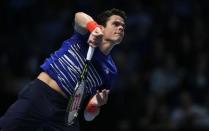 Britain Tennis - Barclays ATP World Tour Finals - O2 Arena, London - 15/11/16 Canada's Milos Raonic in action during his round robin match with Serbia's Novak Djokovic Action Images via Reuters / Tony O'Brien Livepic