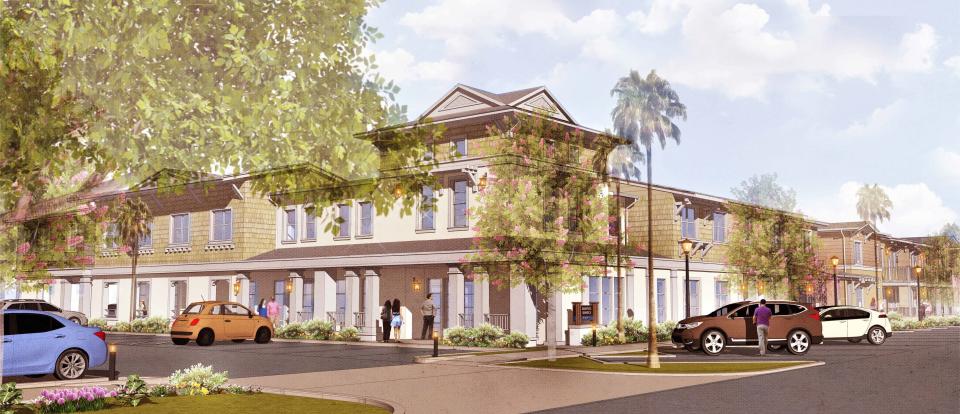 A rendering of Fillmore Terrace shows 50 affordable housing units, including 13 units for people who are homeless or at risk of losing their housing.