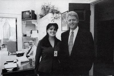 Monica Lewinsky and President Bill Clinton.