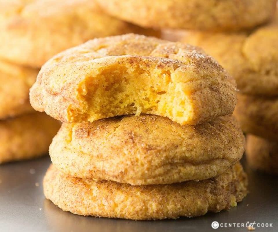 <p>Center Cut Cook</p><p>Pumpkin Snickerdoodle Cookies are super soft with just a hint of pumpkin!</p><p><strong>Get the recipe: </strong><a href="https://www.centercutcook.com/pumpkin-snickerdoodle-cookies/" rel="nofollow noopener" target="_blank" data-ylk="slk:Pumpkin Snickerdoodle Cookies;elm:context_link;itc:0;sec:content-canvas" class="link ">Pumpkin Snickerdoodle Cookies </a></p>