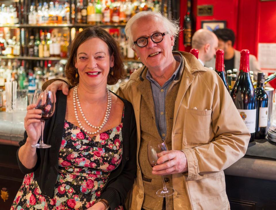 Liz with Paddy Renouf, grey fox and cultural curator of London