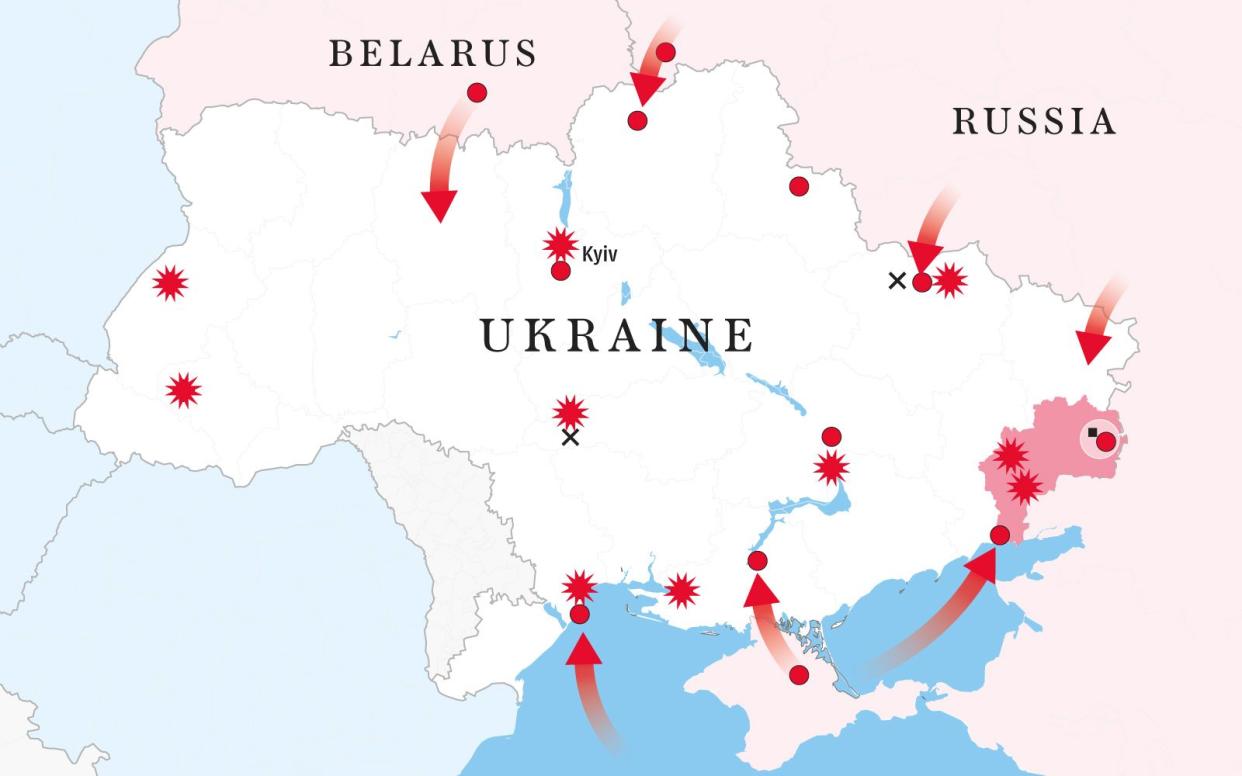 Ukraine Russia invasion map 