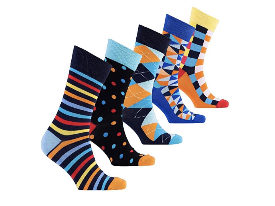 Socks n Socks-Mens Colorful Cotton Fun Dress Socks Gift Box