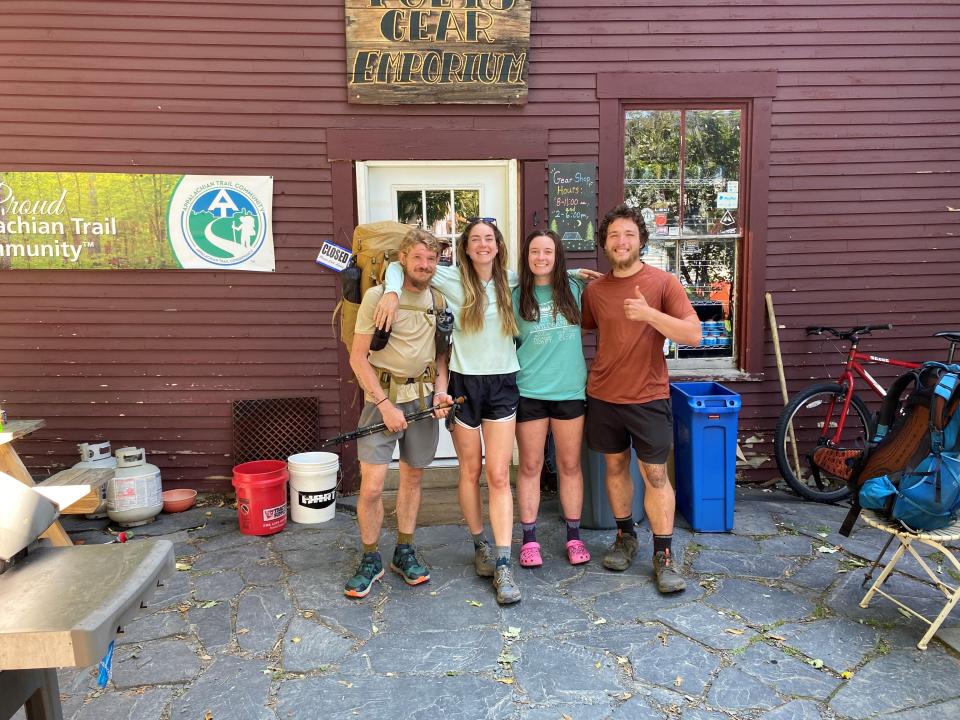 Alexis Holzmann poses alongside three of her trail mates during their 2023 hike of the Appalachian Trail.