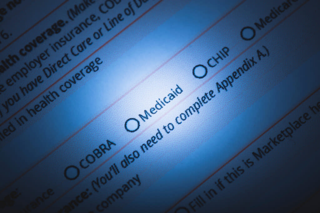 Stock photo of a health insurance form with a Medicaid option