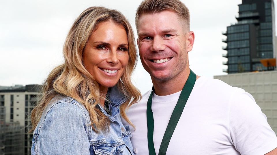 David Warner, pictured here after winning the Allan Border Medallist in 2020.