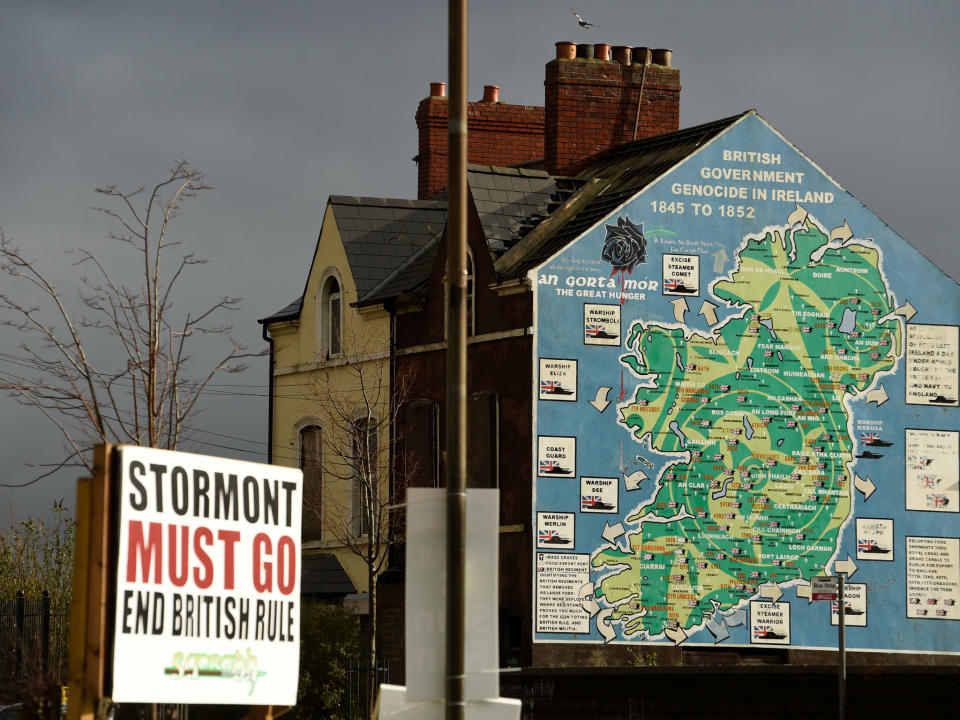 A mural is seen in a nationalist area of Belfast ahead of elections for the country's national assembly: Reuters