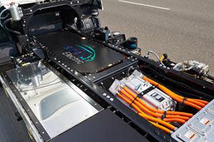 SEA Electric’s proprietary SEA-Drive® electrification technology adapts to a large range of OEM truck and commercial vehicle platforms, and its unique mid-mounted, mid-voltage battery helps provide improved safety and vehicle dynamics. Pictured: SEA-Drive® 120 with 138 kilowatt hours (kWh).