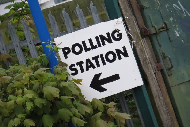 Sign for polling station in Solihull