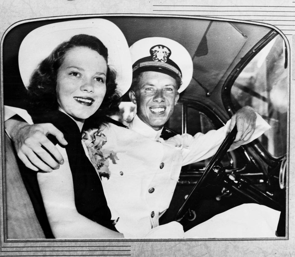 Jimmy Carter and Rosalynn Carter on their wedding day. (AP)
