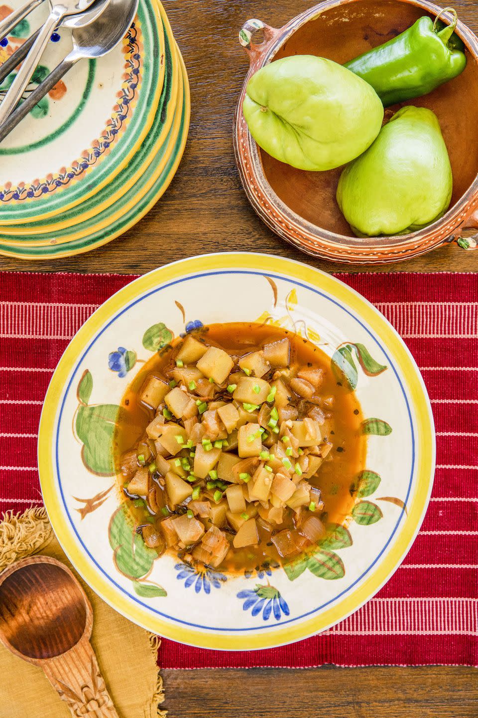 Chayote With Dried Green Chile