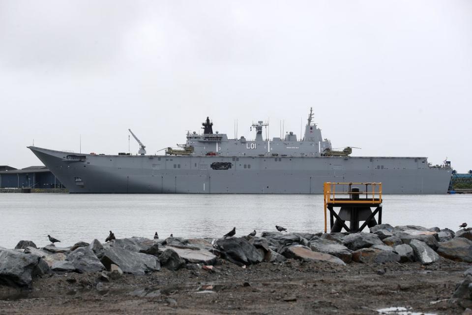 HMAS Adelaide ship heading to Tonga to provide emergency disaster relief (EPA)