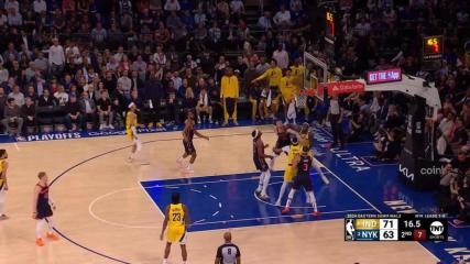 Andrew Nembhard with a Last Basket of The Period vs. New York Knicks