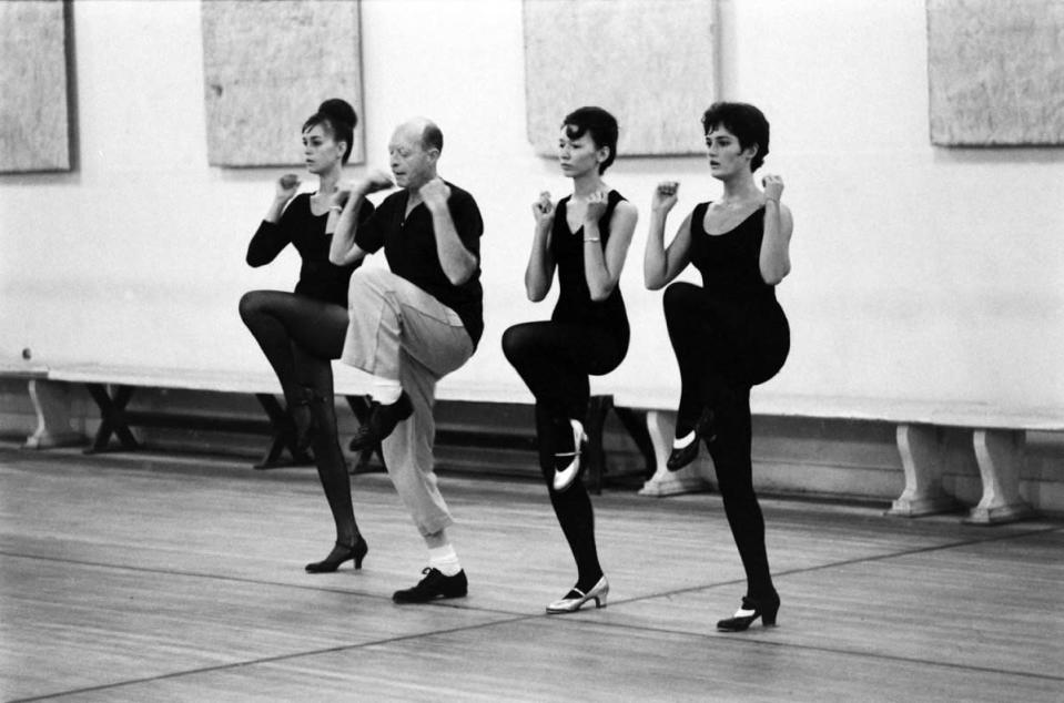 Not originally published in LIFE. Rockettes rehearsal, 1964. (Art Rickerby—Time & Life Pictures/Getty Images) <br> <br> <a href="http://life.time.com/culture/hard-knocks-high-kicks-life-with-the-rockettes-1964/#1" rel="nofollow noopener" target="_blank" data-ylk="slk:Click here to see the full collection at LIFE.com;elm:context_link;itc:0;sec:content-canvas" class="link ">Click here to see the full collection at LIFE.com</a>