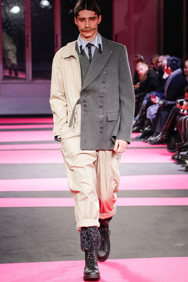 Berlin Fashion Week: Yohji Yamamoto's show featured mismatched suits ©Rex