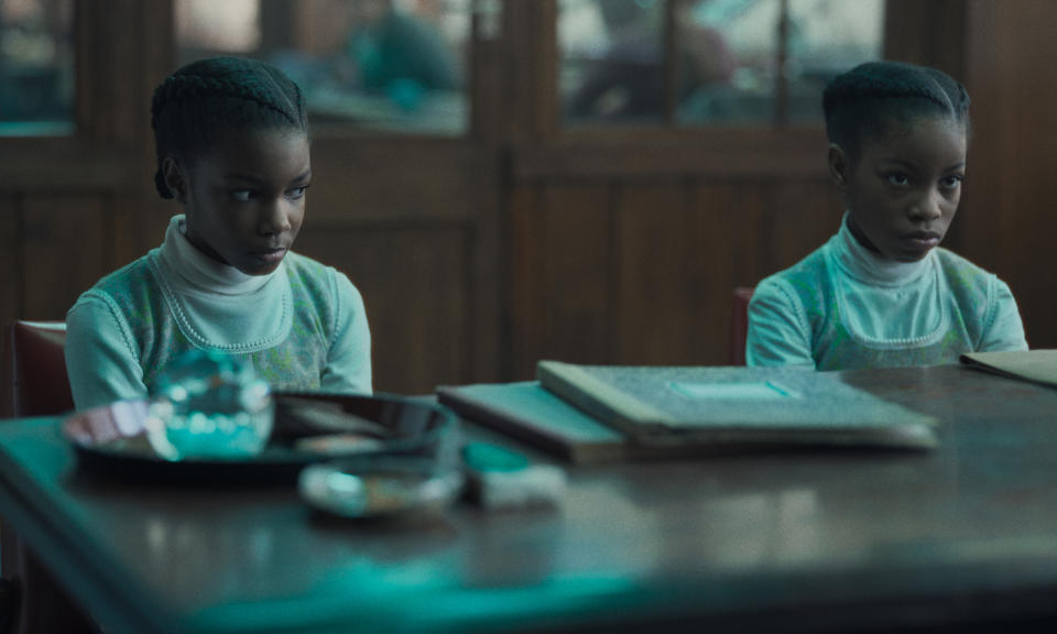 Leah Mondesir Simmons as young June Gibbons and Eva-Arianna Baxter as young Jennifer Gibbons in 'The Silent Twins'<span class="copyright">Jakub Kijowski—Focus Features</span>