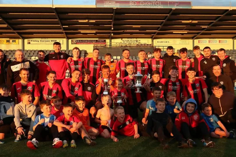 Dalbeattie Star celebrate after winning the Cree Lodge Cup