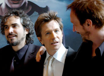 Director Alfonso Cuaron , Gary Oldman and David Thewlis at the London premiere of Warner Brothers' Harry Potter and the Prisoner of Azkaban