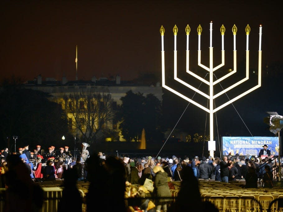 The National Menorah Lighting outside the White House in 2018.