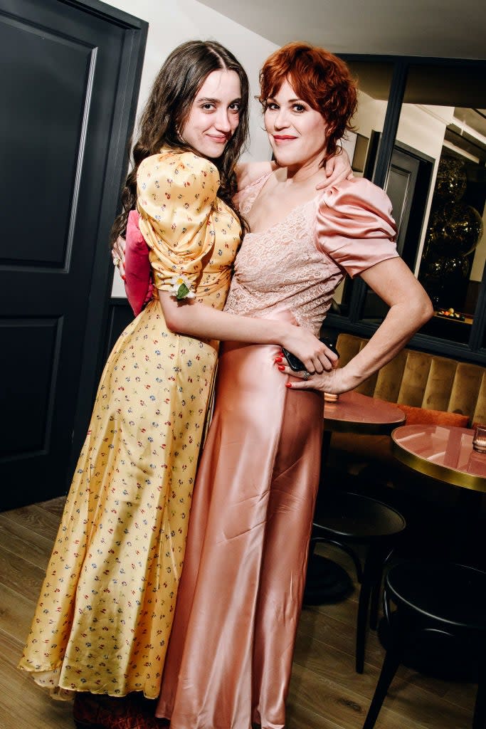 Mathilda Gianopoulos and Molly Ringwald at the Rodarte x IMG New York Fashion Week party at Jac's on Bond at 26 Bond Street on February 10, 2023 in New York City.